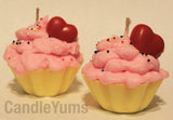 Pink Happy Birthday! Cupcake Candle