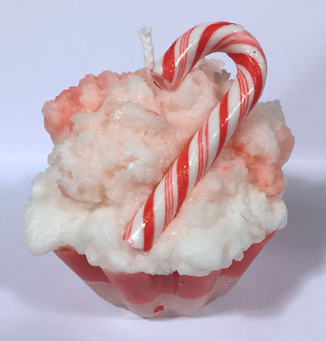 Candycane Cupcake Candle