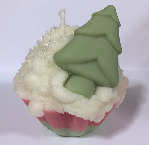 Christmas Tree Cupcake Candle