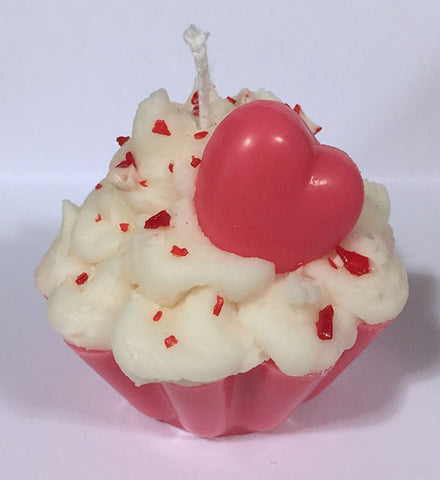 Valentines Day Cupcake Candle