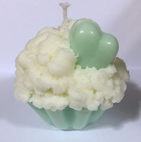 Seafoam Green Cupcake Candle