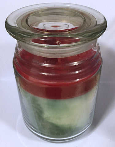 Large Unique Christmas Layered Jar Candle